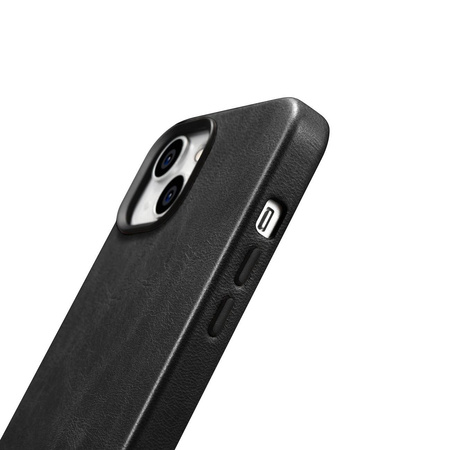 iCarer Oil Wax Premium Leather Case iPhone 14 Plus Magnetic Leather Case with MagSafe Black (WMI14220703-BK)