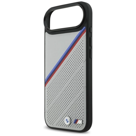 Etui BMW M Tricolor Metal Logo MagSafe do iPhone 17 Air - szare
