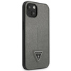Original Case IPHONE 13 Guess Hardcase Saffianotriangle Logo (GUHCP13MPSATLG) silver