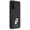 Karl Lagerfeld Saffiano-Hülle mit K&amp;C-Metalllogo für Samsung Galaxy A56, Schwarz