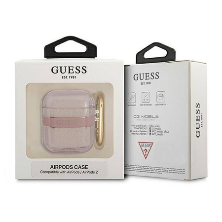 Schutzhülle APPLE AIRPODS Guess AirPods Strap Collection (GUA2HHTSP) rosa