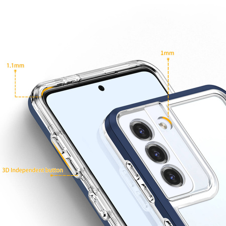 Klare 3in1 Hülle für Samsung Galaxy S22+ (S22 Plus) Rahmen Gel Cover Blau