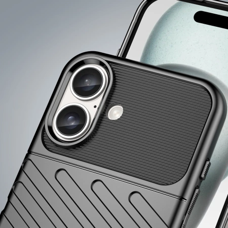Thunder Case Silikonhülle für iPhone 16 Plus – Schwarz