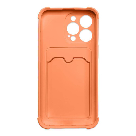 Card Armor Case etui pokrowiec do Xiaomi Redmi 10X 4G / Xiaomi Redmi Note 9 portfel na kartę silikonowe pancerne etui Air Bag pomarańczowy