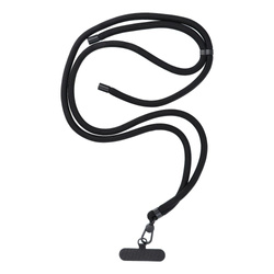 Zawieszka SWING (8mm) do telefonu z regulacją długości / długość sznura 165cm (max 82,5cm w pętli) / na ramię lub szyję - czarny