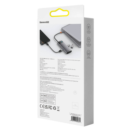 Stacja dokująca HUB Baseus Metal Gleam Series 4 w 1 USB Typ C - 4 x USB 3.2 Gen. 1 (WKWG070013)