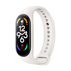 Pasek / opaska silikonowa do smart band Xiaomi Mi Band 5 / 6 / 7 kremowy (11)