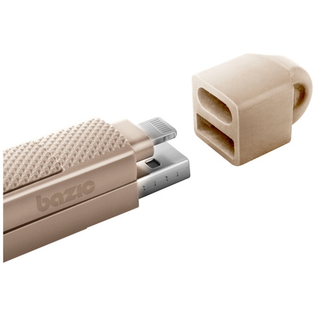 Kabel Bazic GoCharge Alucable 4w1        (USB-A/USB-C - USB-C/Lightning) 15cm 60W 3A PD Fast Charge złoty