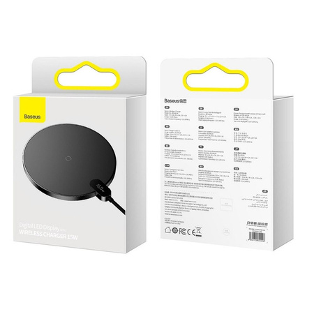 Inductive wireless charger Baseus Digital LED  15W (black)