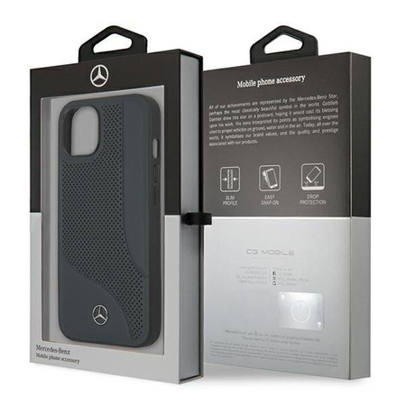 Mercedes MEHCP13SCDONA iPhone 13 mini 5,4" granatowy/navy hardcase Leather Perforated Area
