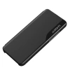 Eco Leather View Case elegante Hülle mit Klappe und Ständer für iPhone 16e - Schwarz
