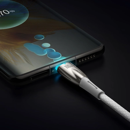 Baseus Glimmer Series Schnellladekabel USB-C 480Mbps PD 100W 2m Weiß