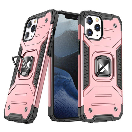 Wozinsky Ring Armor pancerne hybrydowe etui pokrowiec + magnetyczny uchwyt iPhone 13 różowy