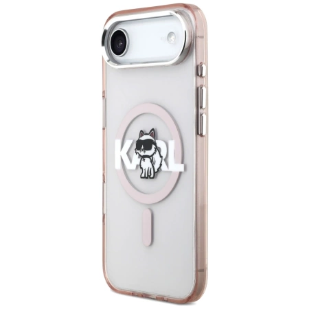 Karl Lagerfeld IML Choupette Sketch Logo MagSafe Case for iPhone 17 Air - Pink
