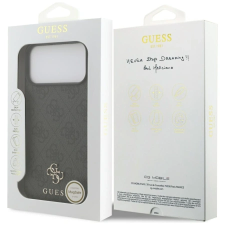 Guess 4G Small Classic Logo MagSafe case for iPhone 17 Pro Max - black