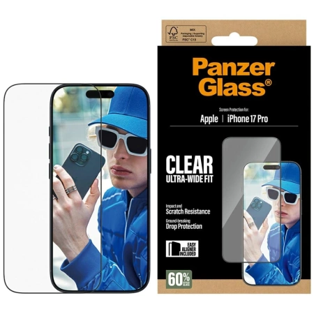 Szkło hartowane PanzerGlass Ultra-Wide Fit EasyAligner na iPhone 17 Pro