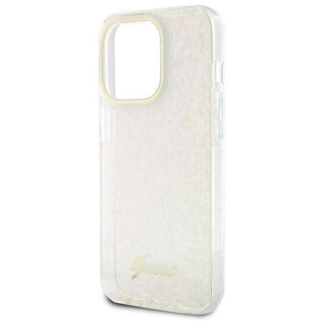 Etui Guess IML Faceted Mirror Disco Iridescent do iPhone 15 Pro - różowe