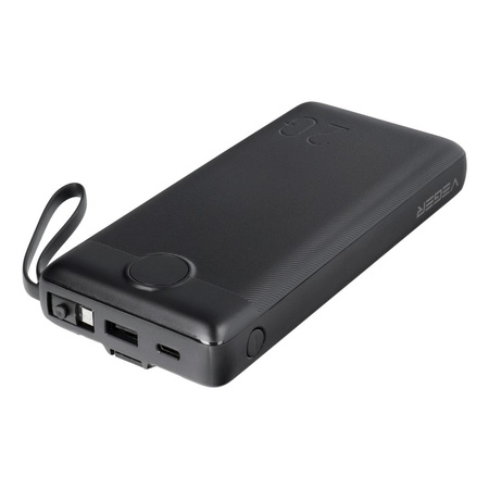 Bateria zewnętrzna (Powerbank) VEGER C20 - 20 000mAh (Micro + Typ C + Lightning 8-pin) czarny (W2047)