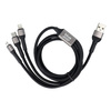 Kabel Blue Star z oplotem 3w1 ze złączami micro USB, USB C i Lightning 3A
