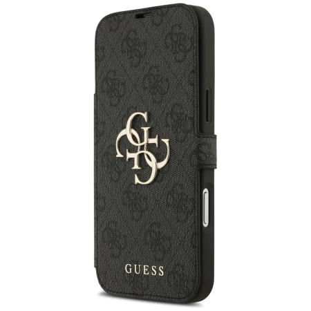 Guess Book 4G Metal Logo Case für iPhone 17 Pro Max - Schwarz