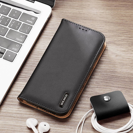 Dux Ducis Hivo Leather Flip Cover Genuine Leather Wallet for Cards and Documents iPhone 14 Plus Black