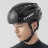 Rockbros Bike Helmet with Visor, Detachable UV Protective Goggles, Unisex - Black