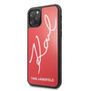 Karl Lagerfeld Double Layers Tempered Glass Glitter Signature Case -  Etui iPhone 11 Pro (czerwony)