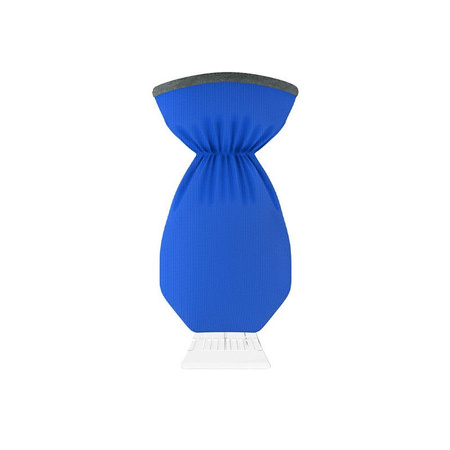 Skrobaczka do odśnieżania auta z rękawicą niebieska