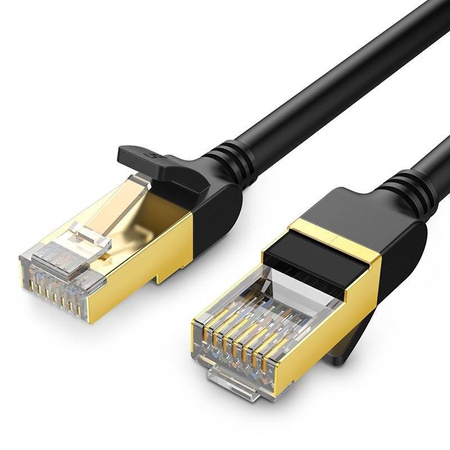 Okrągły kabel sieciowy UGREEN NW107 Ethernet RJ45, Cat.7, STP, 15m (czarny)