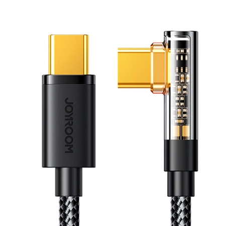 Joyroom USB C Kabel gewinkelt - USB C für schnelles Aufladen und Datenübertragung 100W 1,2 m schwarz (S-CC100A6)