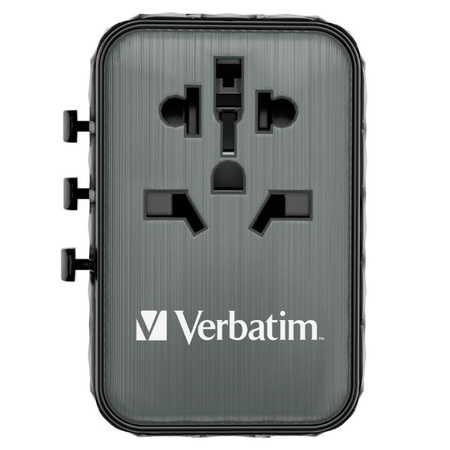 Verbatim Adapter podróżny EU/UK/US GaN 2xUSB-A/2xUSB-C PD 65W UTA-05 czarny/black 32120