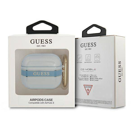 Case APPLE AIRPODS 3 Guess AirPods Strap Collection (GUA3HHTSB) blue