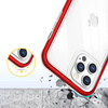Klare 3-in-1-Hülle für iPhone 12 Pro Rahmen-Gel-Cover rot