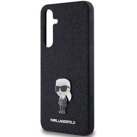 Oryginalne Etui KARL LAGERFELD hardcase Fixed Glitter Ikonik Logo Metal Pin KLHCSA55GKNPSK do Samsung Galaxy A55 czarny