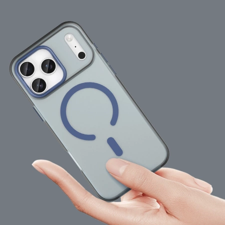 Etui Magnetic Abrasive na iPhone 17 Pro Max kompatybilne z MagSafe - matowe niebieskie