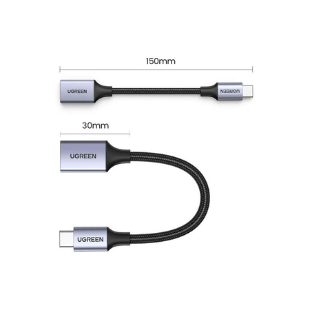 Ugreen OTG adapter cable USB-C (male) - USB-A (female) 5Gb/s 0.15m black (US378)