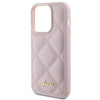 Guess Quilted Metal Logo Hülle für iPhone 15 Pro – Rosa
