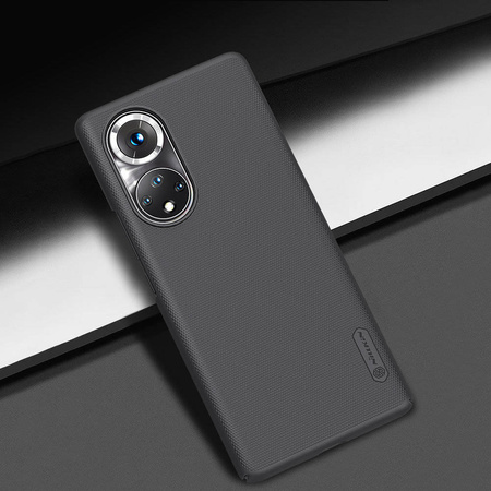 Nillkin Super Frosted Shield gehärtete Gehäuseabdeckung + Ständer Honor 50 Pro schwarz