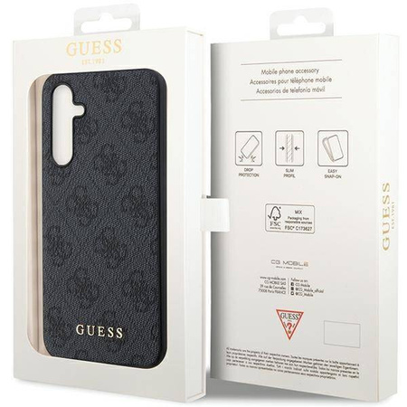 Guess nakładka do Samsung S23 FE GUHCS23FEG4GFGR HC PU 4G METAL LOGO szara