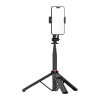 Selfie Stick WC1Y2S Teleskopstativ 1,3 m aus Aluminiumlegierung mit Telefonhalter – Schwarz