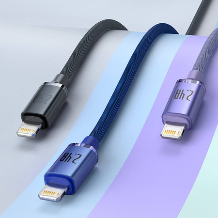 Baseus Crystal Shine Series Fast Charging Data Cable USB to iP 2.4A 2m Purple