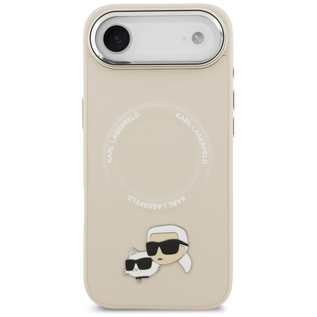 Karl Lagerfeld nakładka Magsafe PU case with Karl&Choupette heads pins logo and metal camera buttons do iPhone 17 Air szara