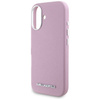 Original Handyhülle IPHONE 16 Karl Lagerfeld Saffiano Full Wrapped Elongated Metal Logo MagSafe rosa