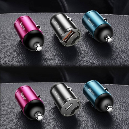 Baseus Tiny Star PPS mini inteligentna ładowarka samochodowa USB 30W Quick Charge 3.0 szary (VCHX-A0G)