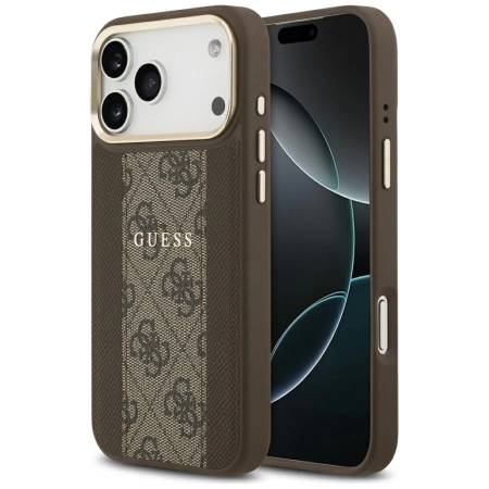 Guess 4G Stripe MagSafe case for iPhone 17 Pro Max - brown
