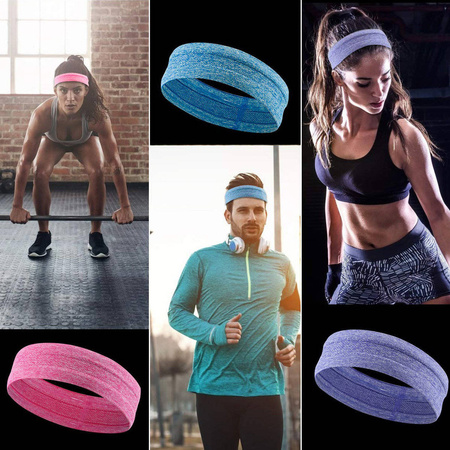 Elastic fabric headband for running fitness pink