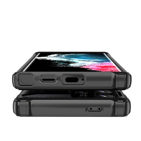 Hybrid Armor Case für Samsung Galaxy S25 Edge - Schwarz