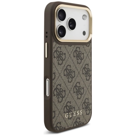 Guess 4G Hülle mit Magsafe Wallet für iPhone 17 Pro - Braun