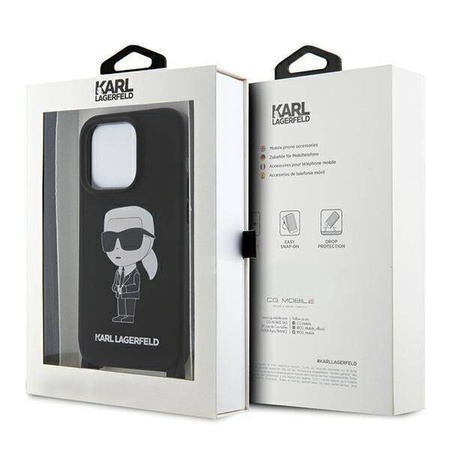 Karl Lagerfeld KLHCP15XSCBSKNK iPhone 15 Pro Max 6,7&quot; Hardcase schwarz/schwarz Crossbody Silikon Ikonik