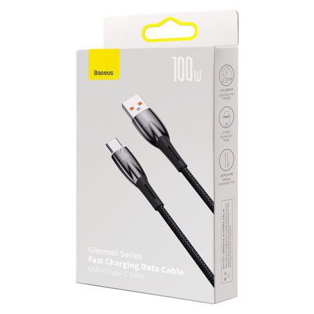 USB cable for USB-C Baseus Glimmer Series, 100W, 2m (Black)